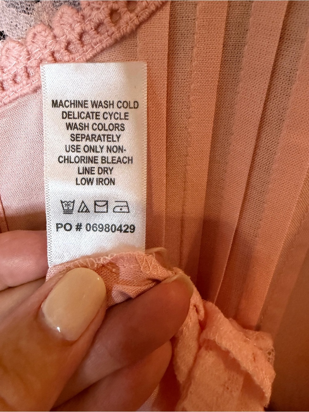 Roamans Plus Size 24W Pink Lace Tunic Blouse Boho Babydoll Tiered Peasant Dress - Picture 12 of 13